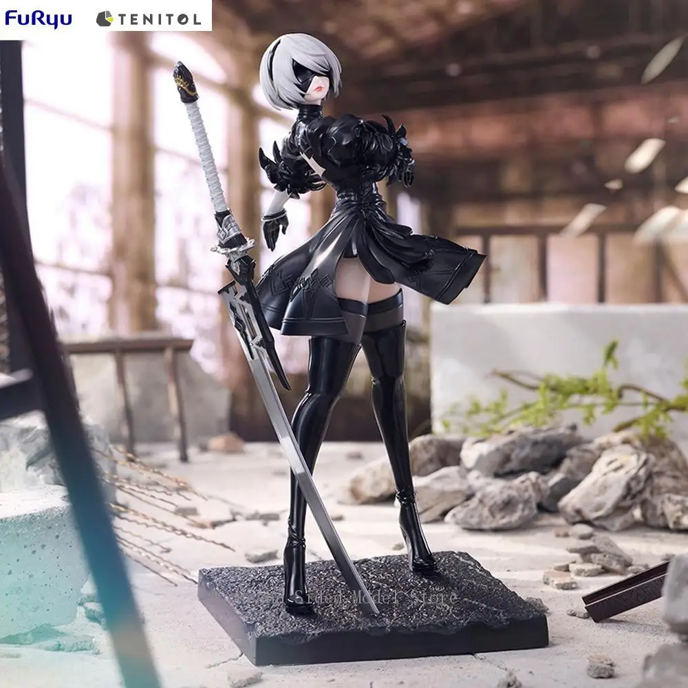 Фото В наличии оригинальный FuRyu TENITOL NieR:Automata 2B YoRHa No. 2 Type B Фигурка Аниме 22 см ПВХ Модель Коллекционные игрушки для мальчиков №1