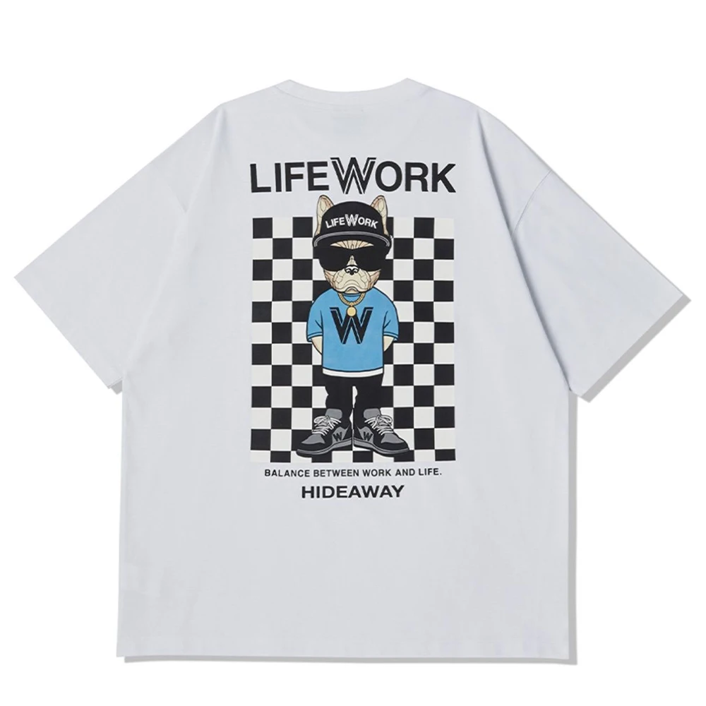 

Летняя футболка Lifework Dog, корейский тренд, Брендовые мужские футболки с коротким рукавом с принтом, Хлопковая женская рубашка премиум-класса, большие размеры для женщин