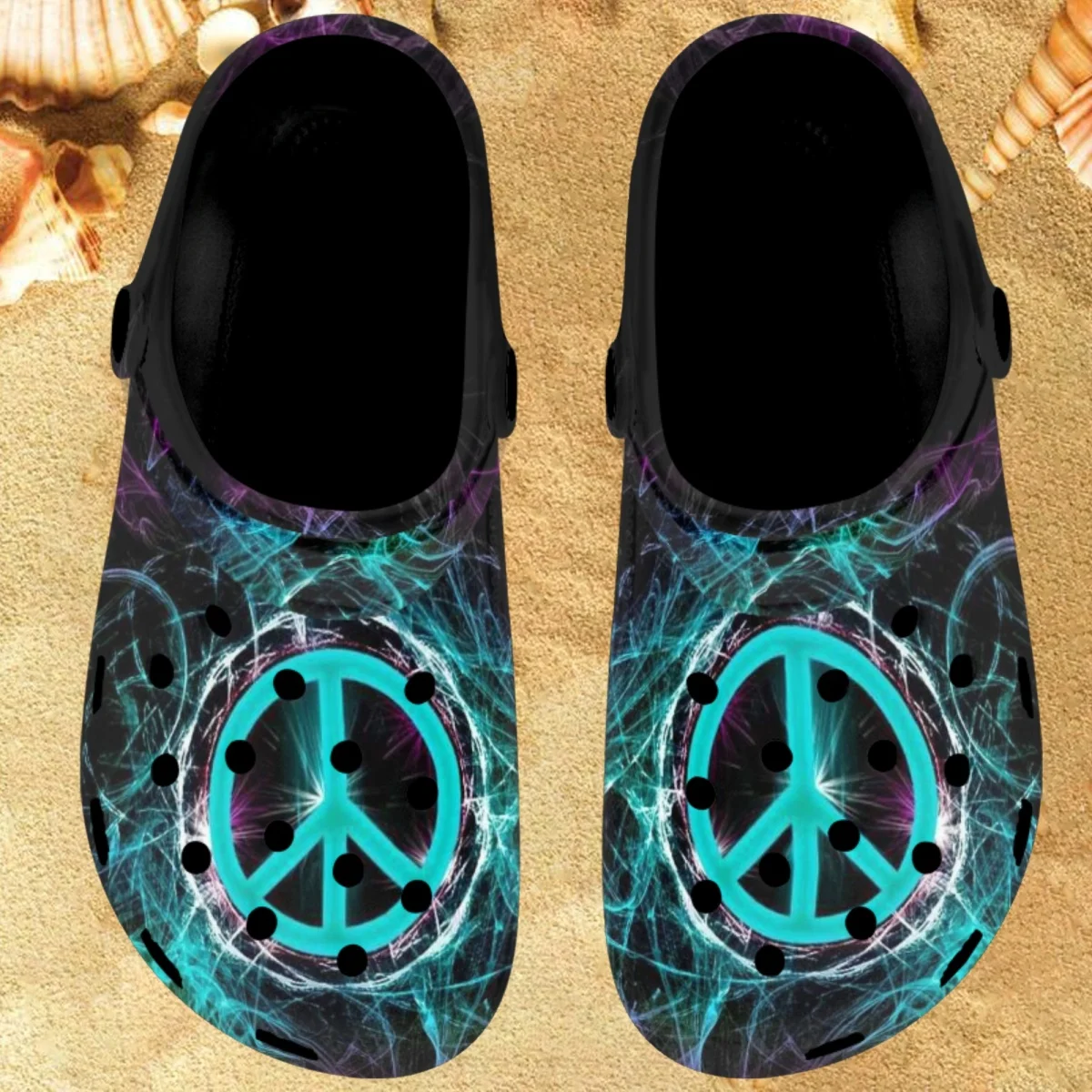 

Шлепанцы Nopersonality Power Peace, пляжные сандалии для взрослых, Нескользящие, дышащие, плоская подошва, сланцы, черные