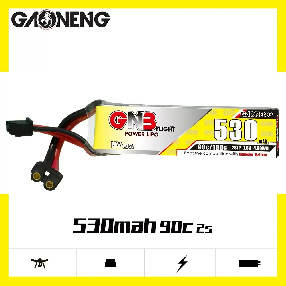 GAONENG 2S/3S 90C GNB 530 мАч 7 6 В/11 4 В LIHV легкая литиевая батарея Lipo FPV запасные части для