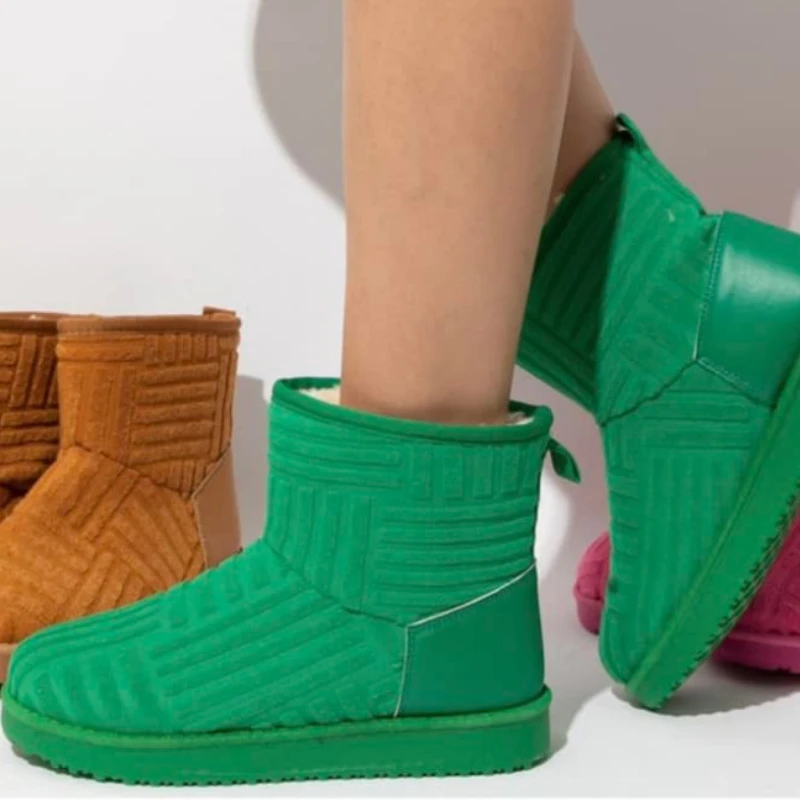 

Женские зимние ботинки на толстой подошве, простая теплая короткая хлопковая обувь большого размера, 2022