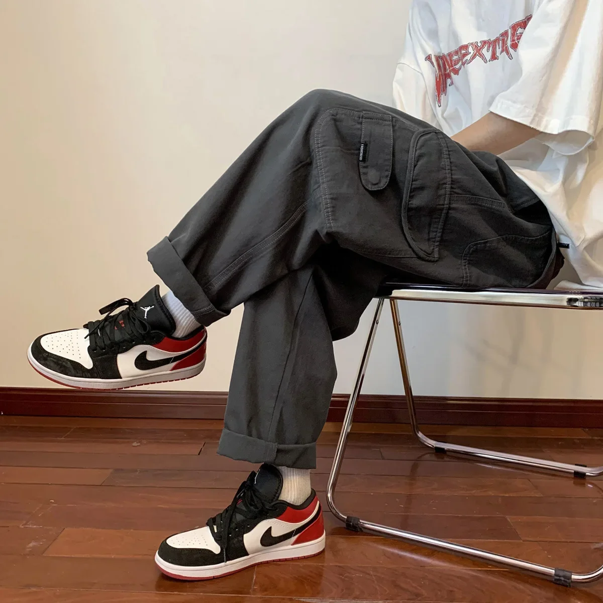 Мужские летние тонкие прямые брюки в японском стиле повседневные винтажные