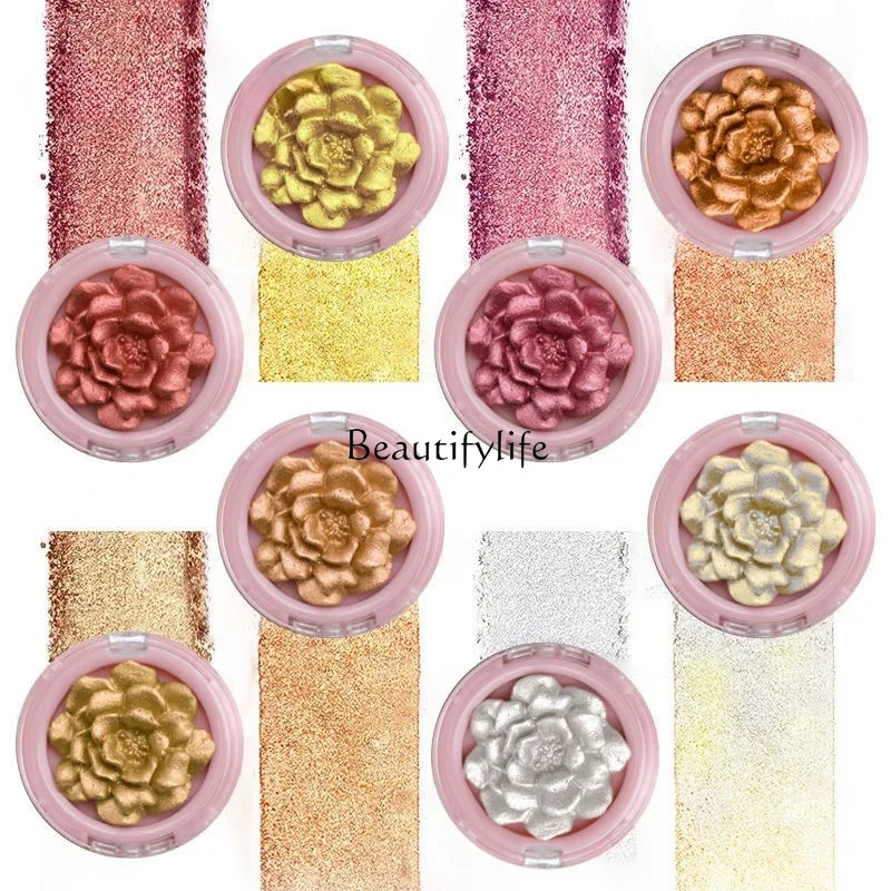 Трехмерная розовая пудра для хайлайтера румяна мигающий контур компактная