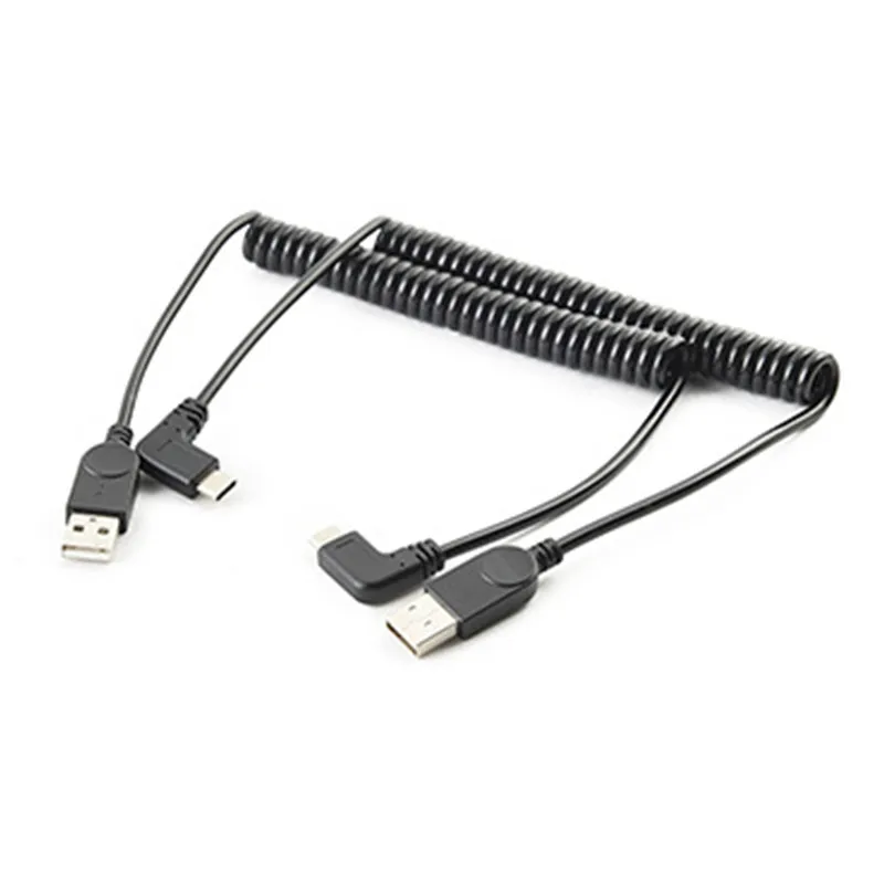 

2023 New 1.5m Elbow Spring Cable USB to Type C 2A Fast Charging Data Cable For Samsung Huawei Xiaomi For All USB C Smart Phones