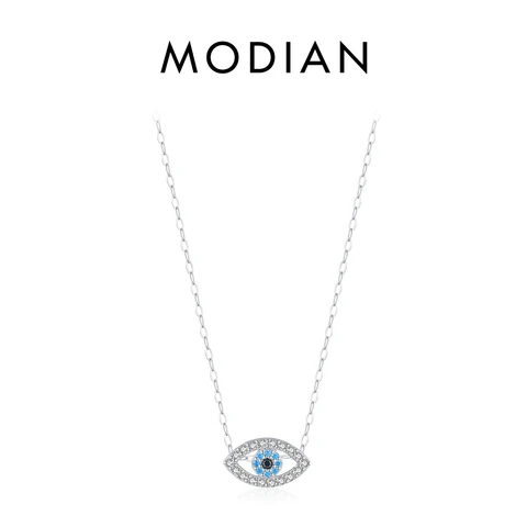 Серебряное ожерелье Модиан с подвеской Рука Фатимы и бирюзой