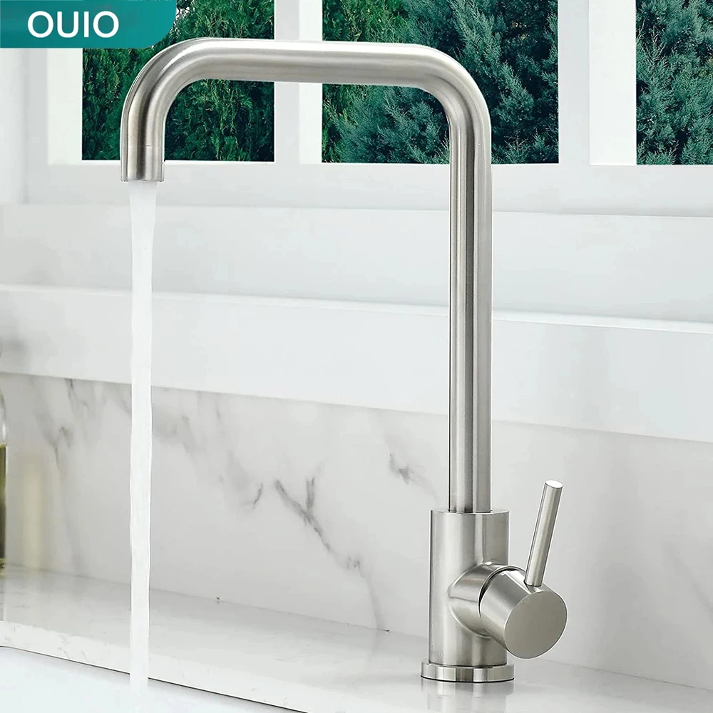 

Kitchen Faucet Kitchen for Single and Double Mixer Tap 360° Rotating Kitchen Tap Stainless Steel Suitable for Hot and Cold Water