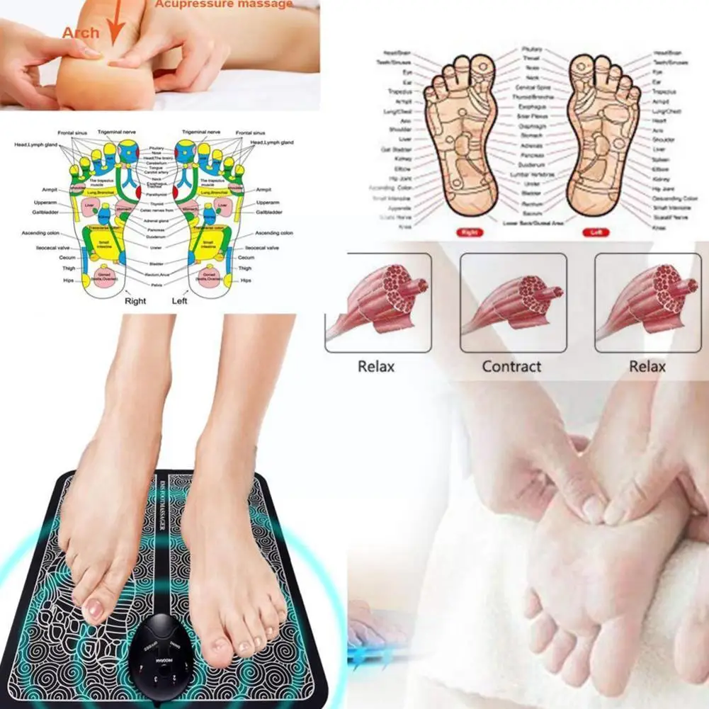 

EMS Foot Massager Tens Physiotherapy Foot Massage Mat Intelligent Circulation Foot Acupunctur Foot Pad He-alth Blood Care Cu X8H