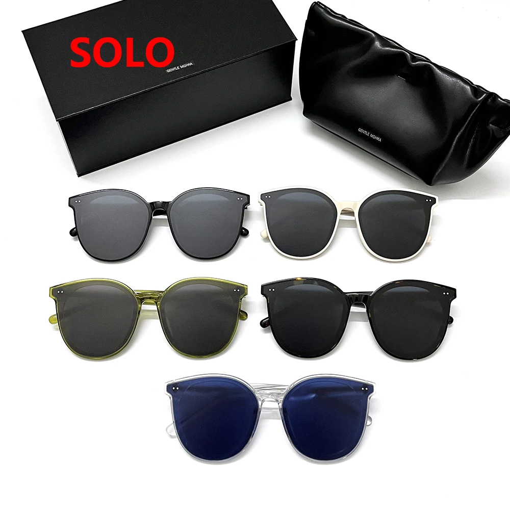 

Korea GM Brand Vintage Style GENTLE SOLO sunglasses For small face Women Men Round Acetate Polarized Monster Sunglasses UV400