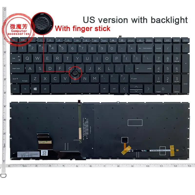 NEW laptop keyboard for HP 850 G7/855 G7/850 G8/855 G8/750 G7/750 G8/755 G7/755 G8/HSN-I41C-5 US with backlit Mouse Rod enlarge