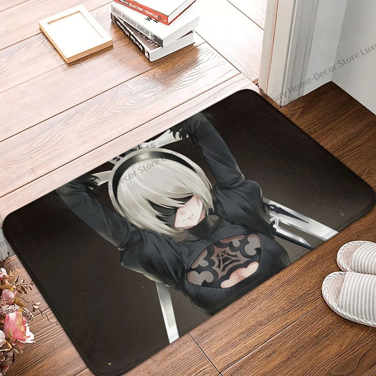 

Nier Automata Heitai Girl Game Bedroom Mat Doormat Flannel Carpet Outdoor Rug Home Decor