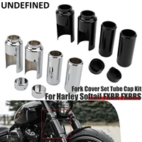 front upper lower fork cover kit tube cap for harley softail fxbr fxbrs breakout 2018 2019 2020 2021 motorcycle black chrome