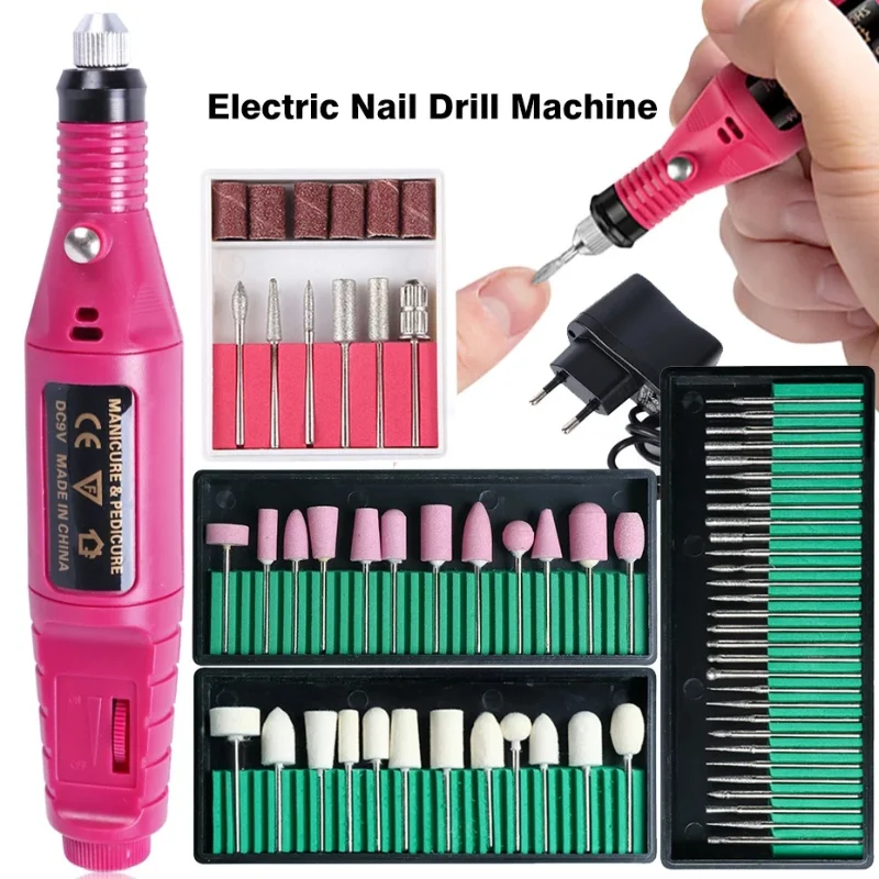 

Electric Nail Drill Machine Set Grinding Equipment Mill For Manicure Pedicure Professional Strong Nail Polishing Tool LEHBS-011P