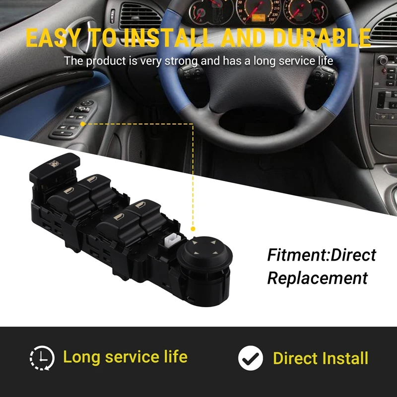 Главный выключатель стеклоподъемника с левой стороны для Citroen C4 C5 C8 6554.HQ