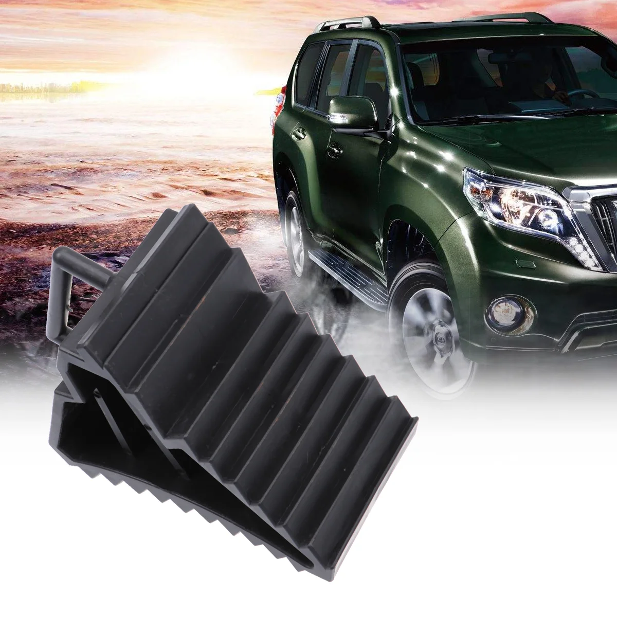 

2pcs Universal Black Car Styling Plastic Stop Control Tire Triangle Pad Anti Silp Tools for Car Truck