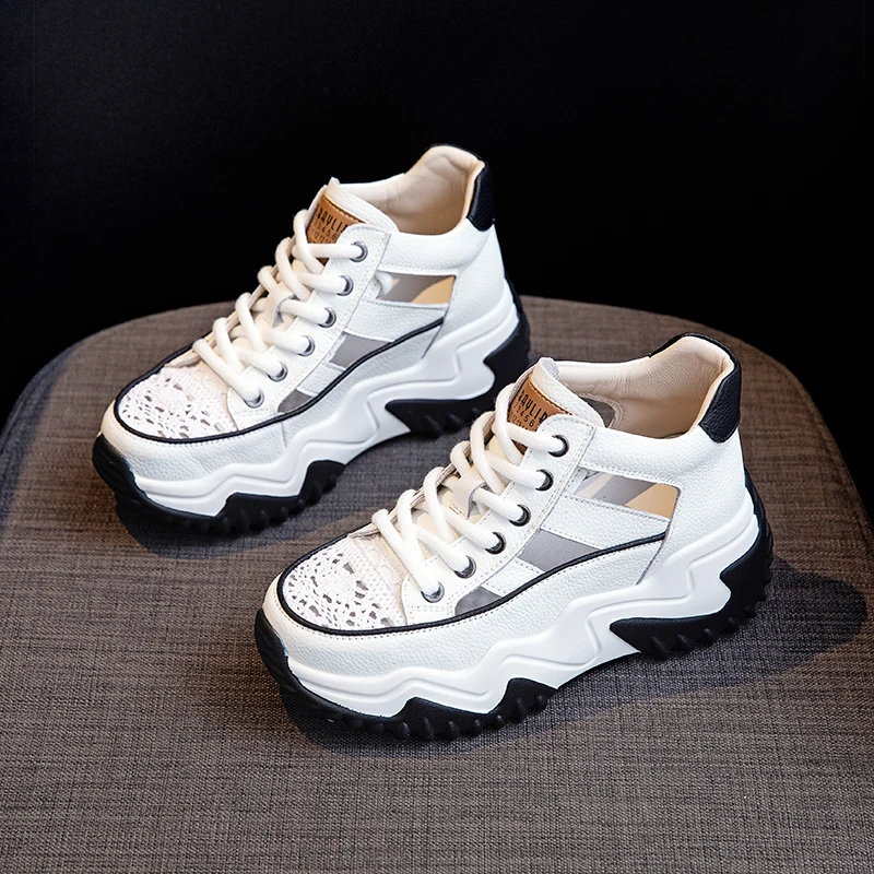 Women's Sandals Summer 2023 High Heels Pumps Luxury Designer Shoes Girls Leather Casual Chunky Platform Sandals Female Flats New