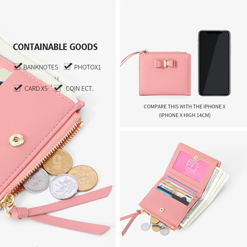 New Ladies Wallet Short Student Fashion Coin Purse Soft Leather Thin Wallet Women Long Pu Monederos Para Mujer Carteira