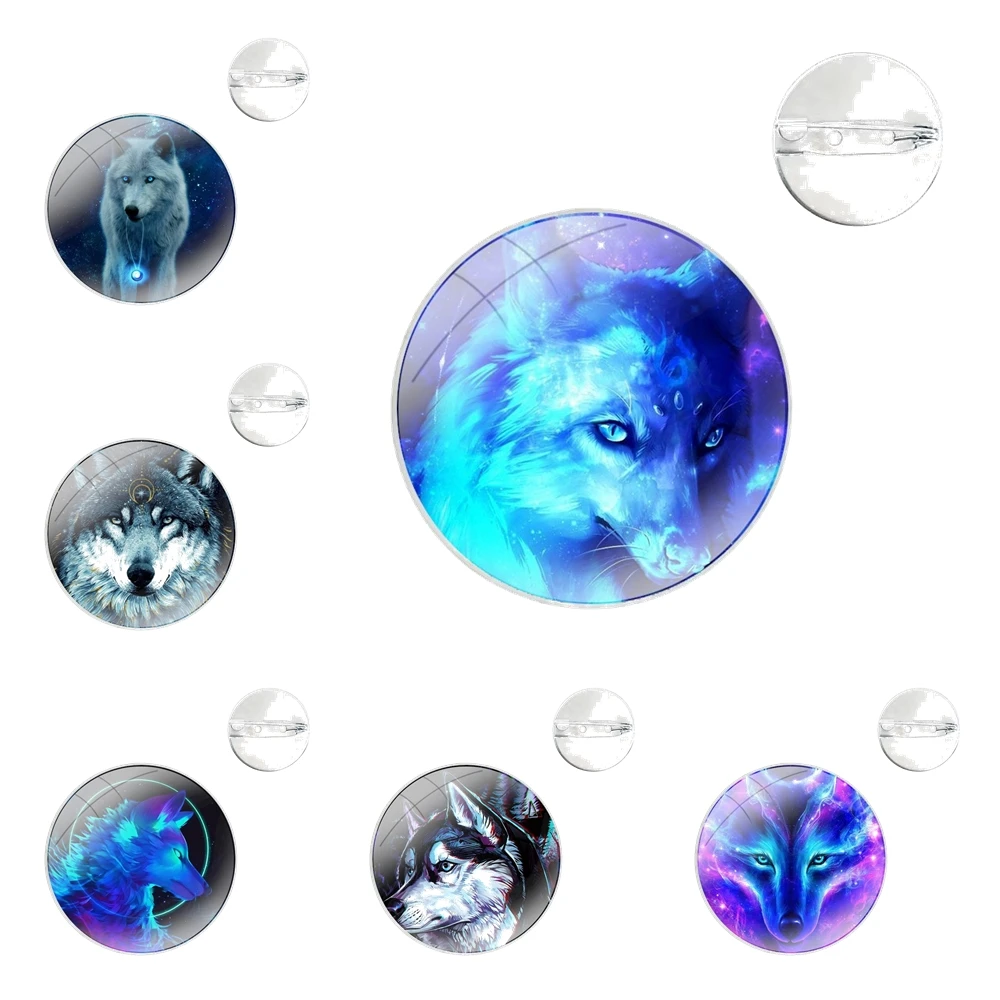 Аниме Галактика Волк стеклянный купол броши значок булавки для одежды шляпа