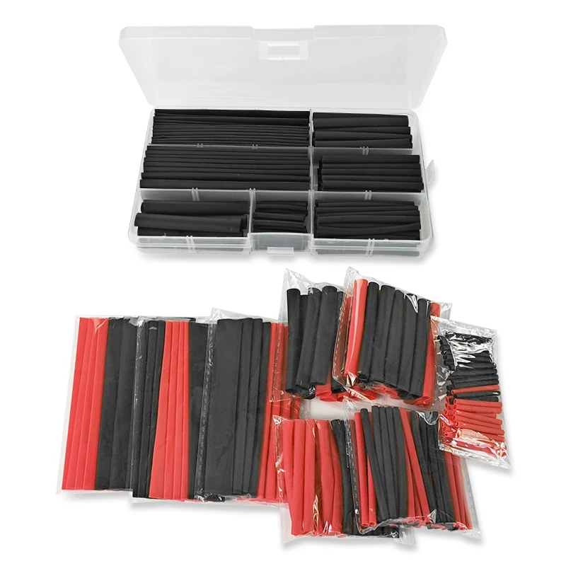 

150pcs Black And Red 2:1 Assortment Heat Shrink Tubing Tube Electronic DIY Kit 8 Sizes Electrical Connection Tubing