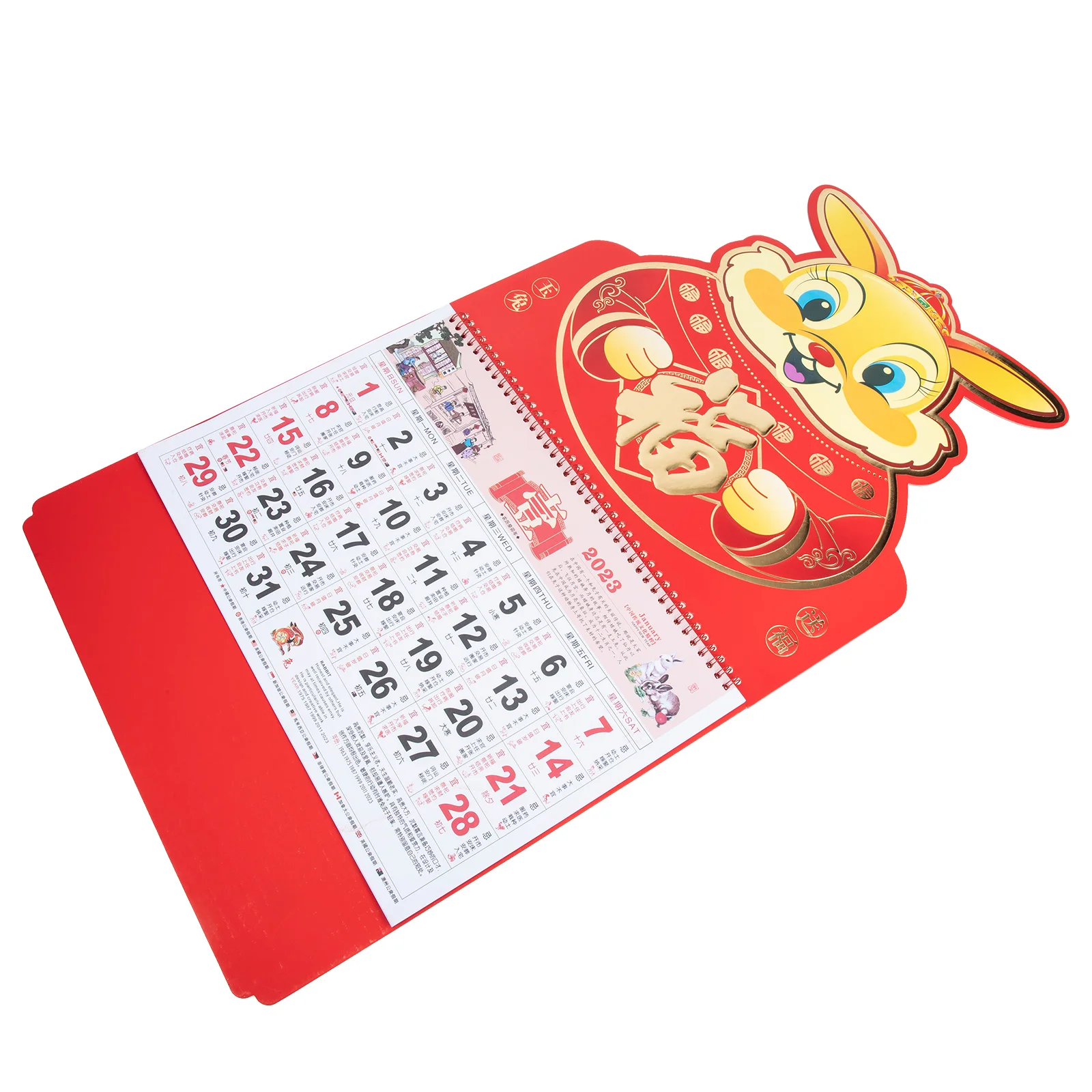 Подвесной календарь на год кролика 2023 декоративное украшение для дома белые
