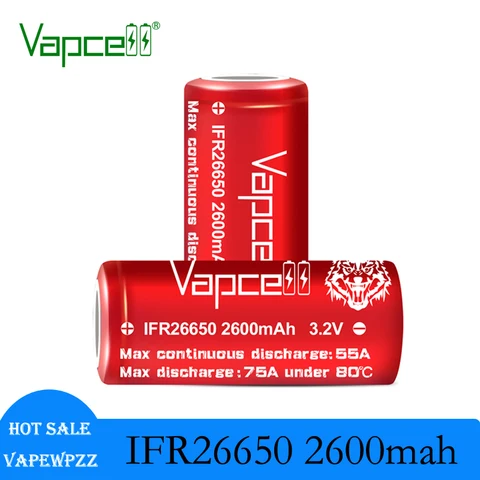 Vapcell IFR26650 Li-Ion аккумулятор 2600 мАч