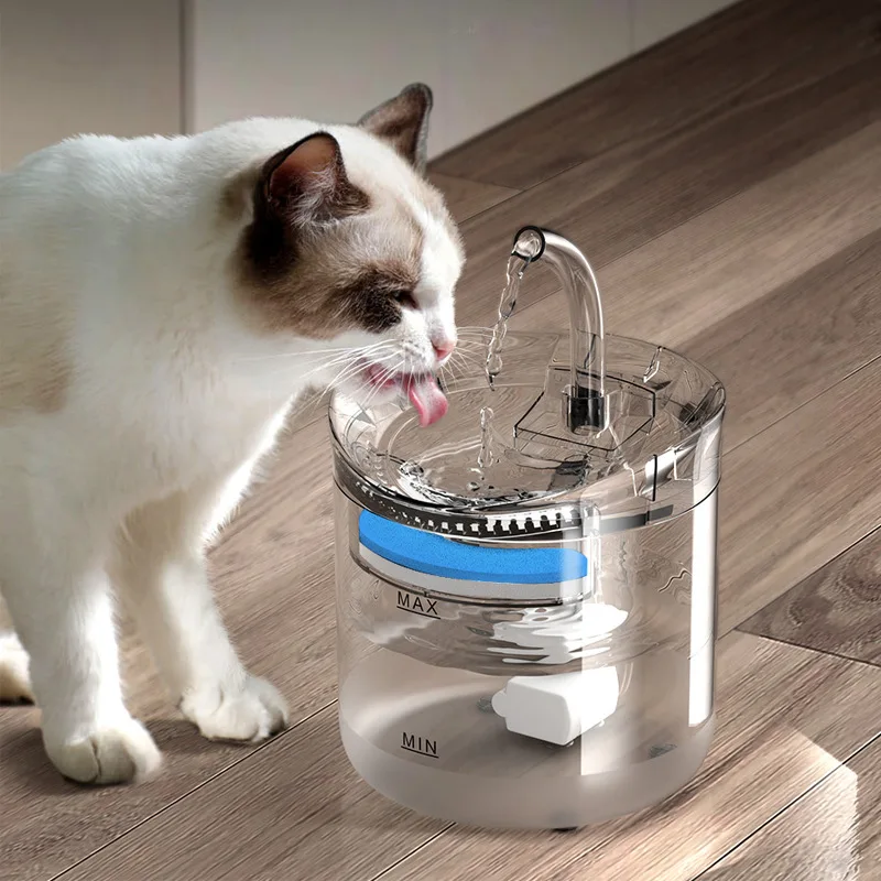 

2L Automatic Cat Water Fountain With Faucet Dog Water Dispenser Transparent Filter Drinker Pet Sensor Drinking Feeder New