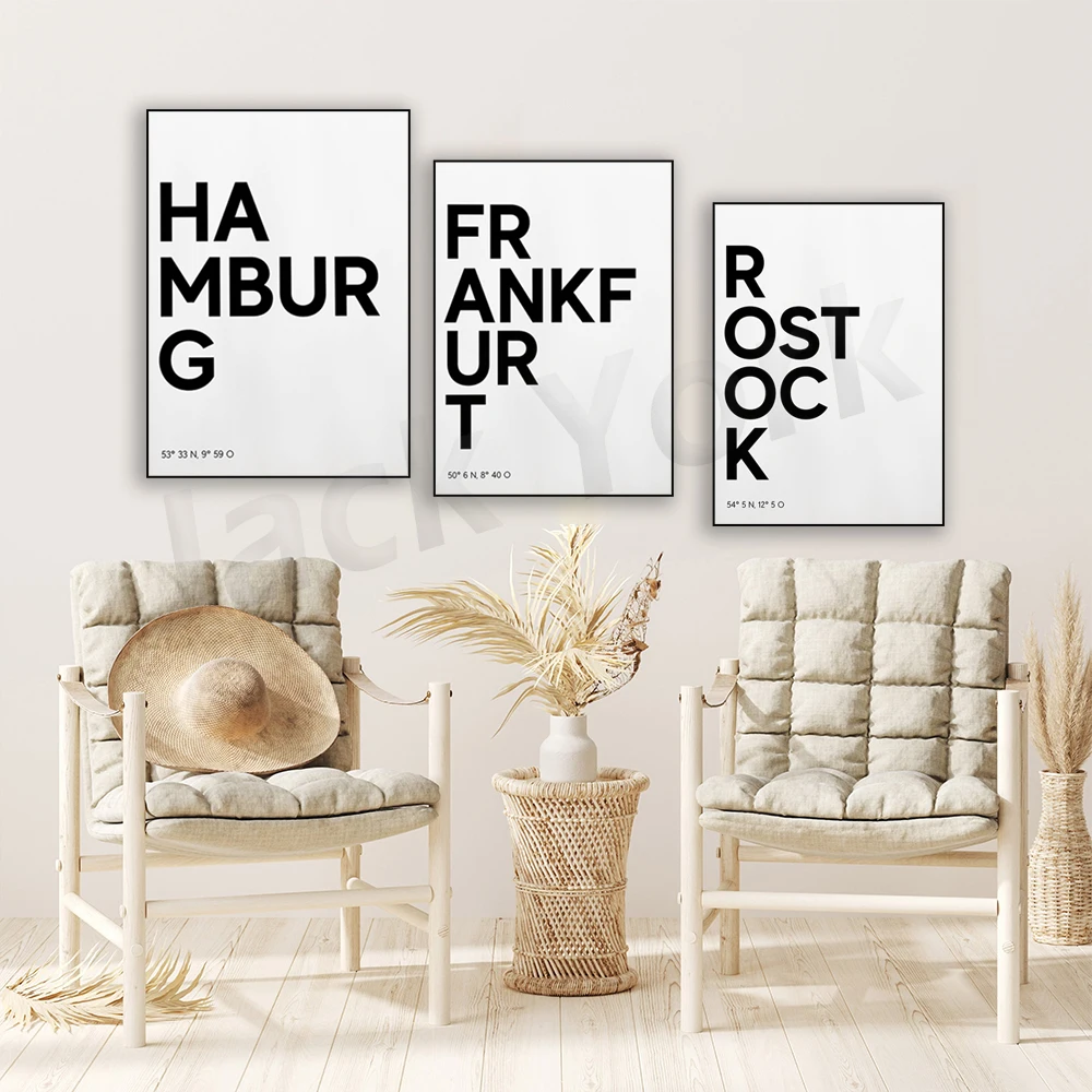 Jack York Cities Typography Print Poster