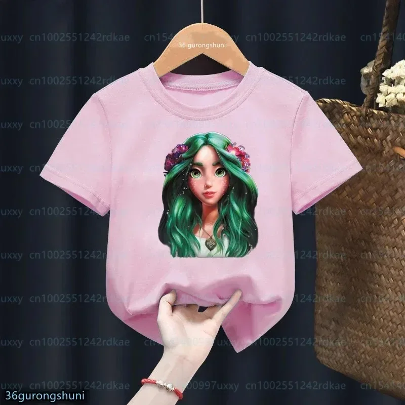 Футболка Для Девочек С Принтом Mavka: The Forest Song Розовый Топ Круглым Вырезом И лесная