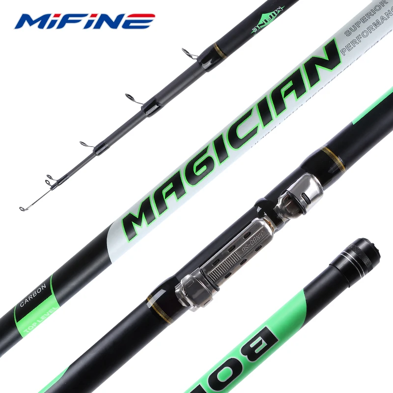 

MIFINE MAGICIAN Telescopic Carbon Fishing Rod 4M/5M/6M/7M Lure WT 50-100/40-80/60-120g Spinning/Hand Pole for Stream Freshwater