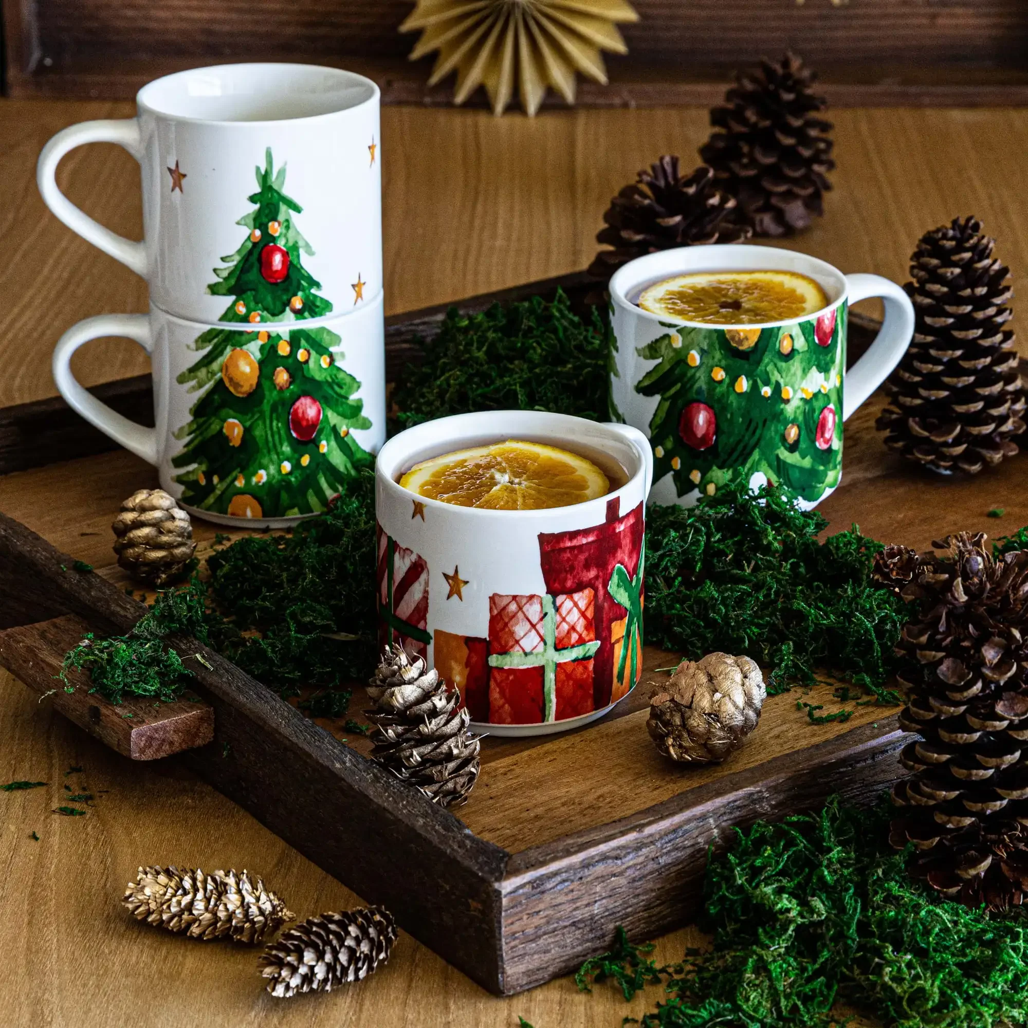 

Tree 4 Piece Stackable Porcelain Mug Set, Cups and Mugs , Coffee Mug , Mug , Mugs Coffee Cups Fast Transportation