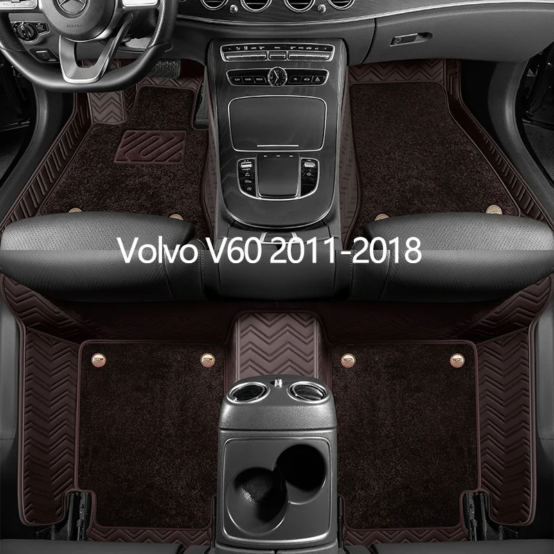 

Custom Leather Car Floor Mats For Volvo V60 2011 2012 2013 2014 2015 2016 2017 2018 Auto Carpet Mats Interior Accessories