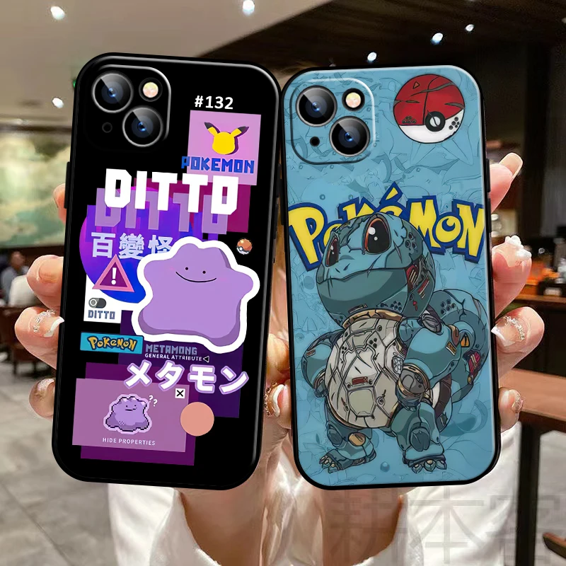 

Cartoon Pokémon Phone Case For Funda iPhone 13 11 Pro Max 12 Mini X XR XS Max 6 6s 7 8 Plus SE 2020 Coque Soft Black Back