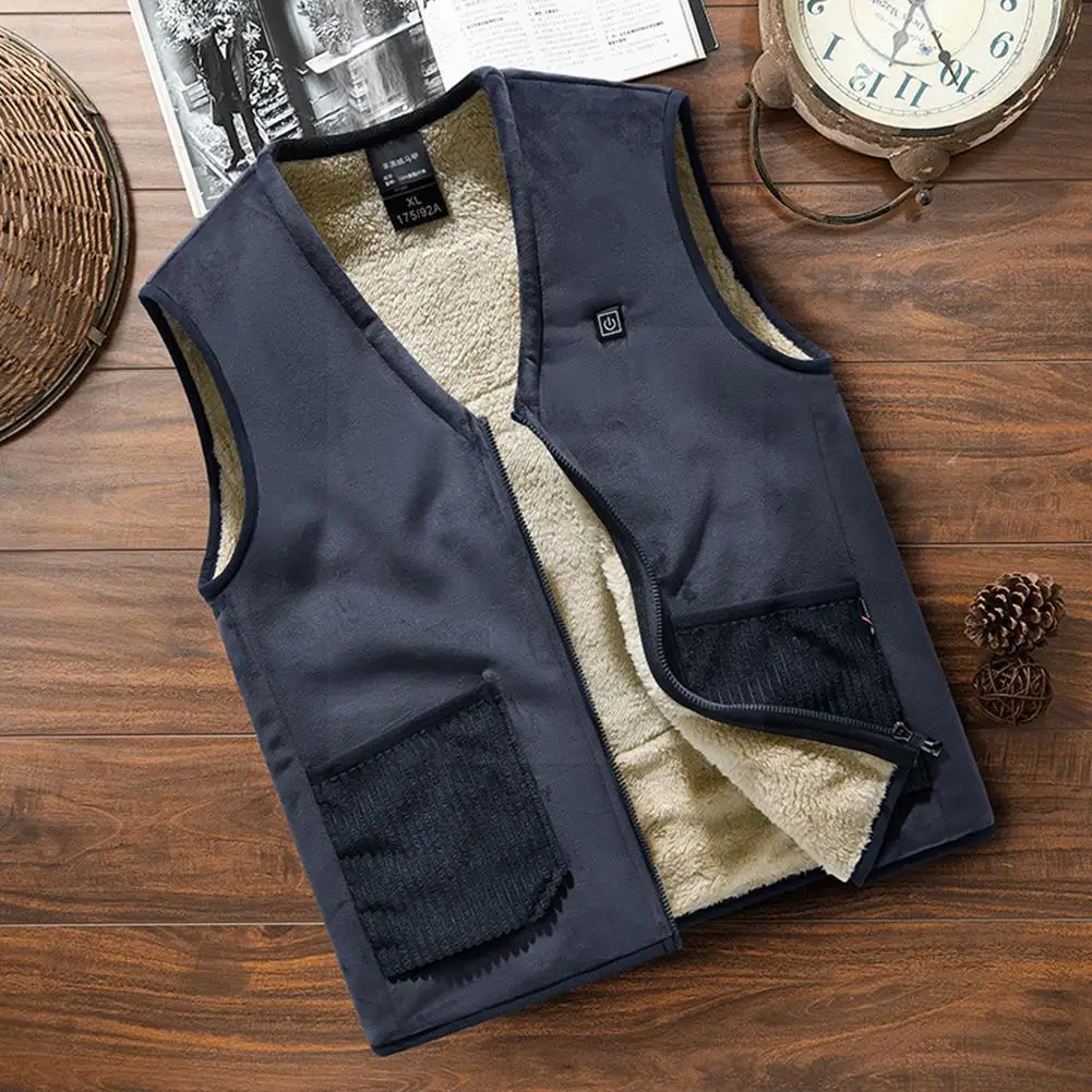 

Autumn Winter Men's Plus Velvet Vest Coat Color Waistcoat Fashion Mens Vest Thick Warm Large Soft Size Vest Fleece V2o2