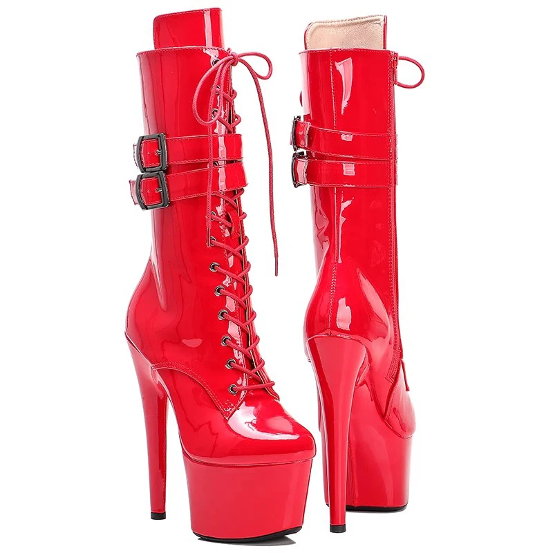 LAIJIANJINXIA/Новинка 17 см/7 дюймов женские вечерние туфли на платформе и высоком