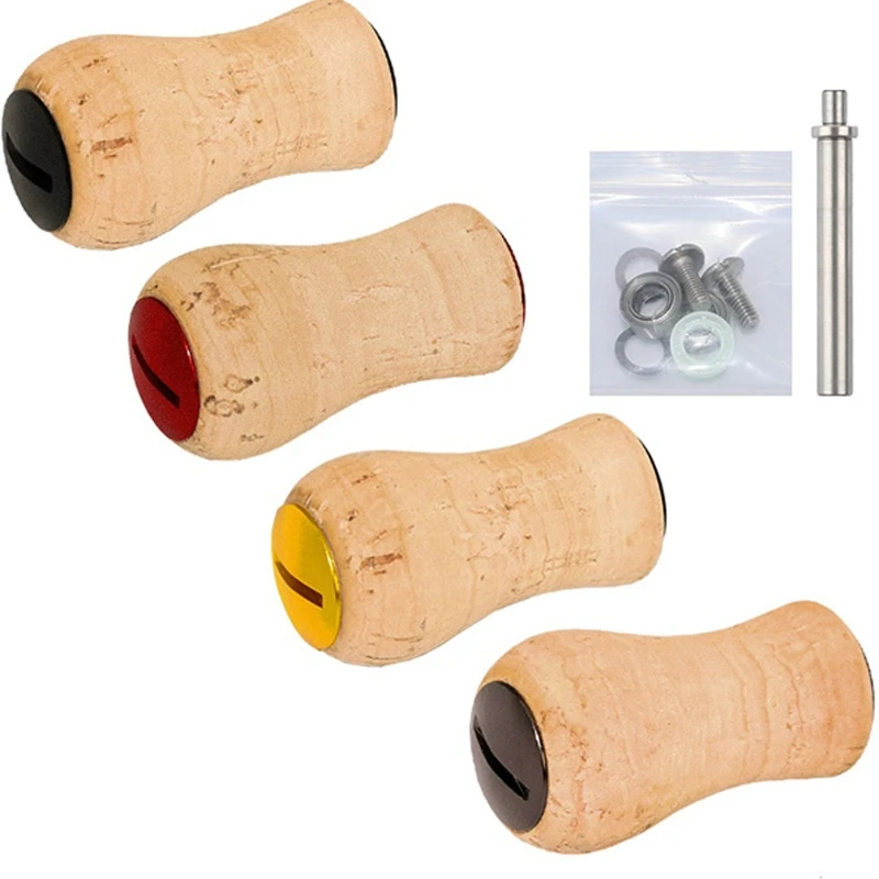 

2022 New Durable Fishing Reel Handle Knob Soft Rubber Cork Wood Spinning Baitcasting