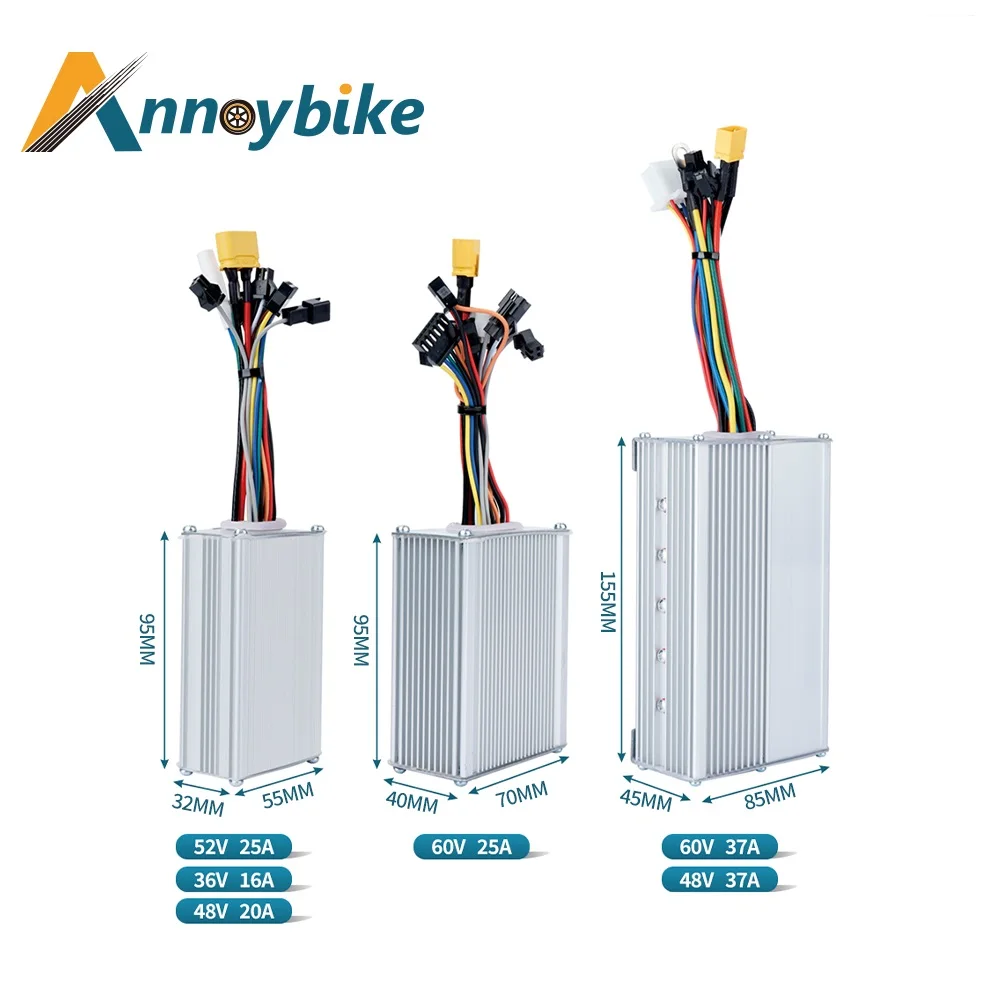 Контроллер бесщеточного электродвигателя, 36 В/48 В, 52 В, 60 в, 350 Вт, 1500 Вт, 16 А, 20 А, 25 А, 37 а