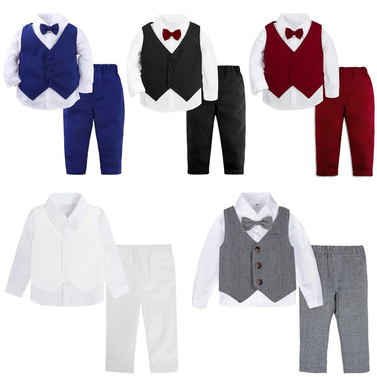 

Baby Boys Suit Set Toddler Blazer Infant Wedding Party Outfit Boy Baptism Christening Tuxedo Kids Christmas Formal Clothes Sets