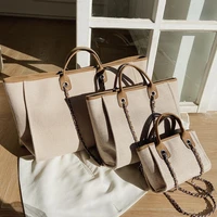 large capacity top handle bag canvas women handbags casual ladies shoulder bag designer female big tote bag shopper purses 2022