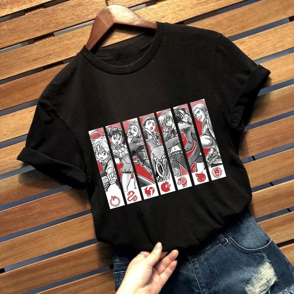 

Summer seven sins printed Harajuku short sleeved shirt loose casual T-shirt men and women