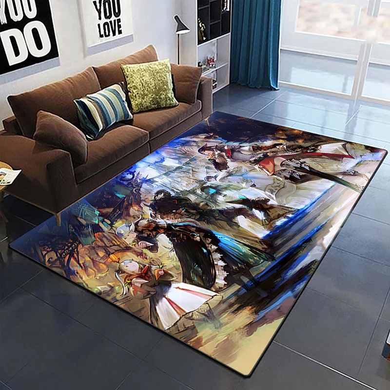 

Final Fantasy Art Printed Living Room Bedroom Rugs Soft Area Floor Mat illusion rug Non-slip Flannel Carpet Picnic mat yoga mat