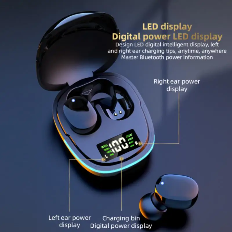 

Black Headset Aterproof Tws Hanging Ear Headphone Hifi Sound Long Battery Life Office Accessories Ports Earphone Abs