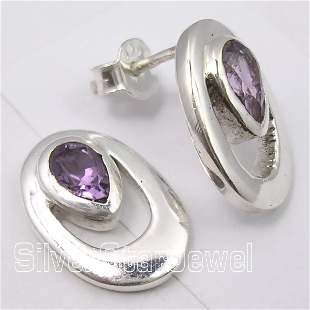 

Many Color Semi-precious Stone Classic STYLE Stud Earrings 0.6"