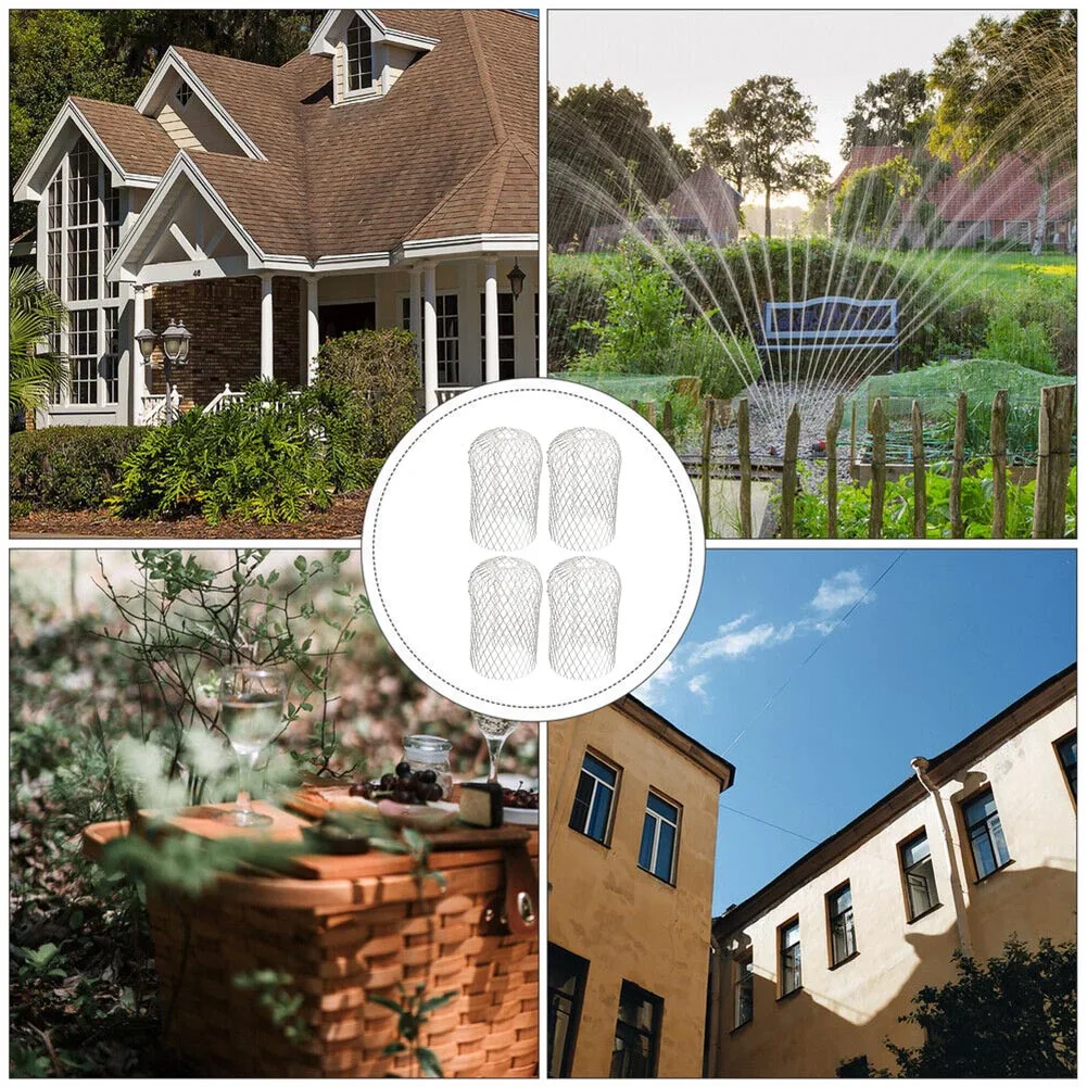 

4pcs Metal Aluminum Filter Mesh Gutter Leaf Debris Mud Trap Guards Drain Pipe Cover Downpipe Guttering System Waterproof