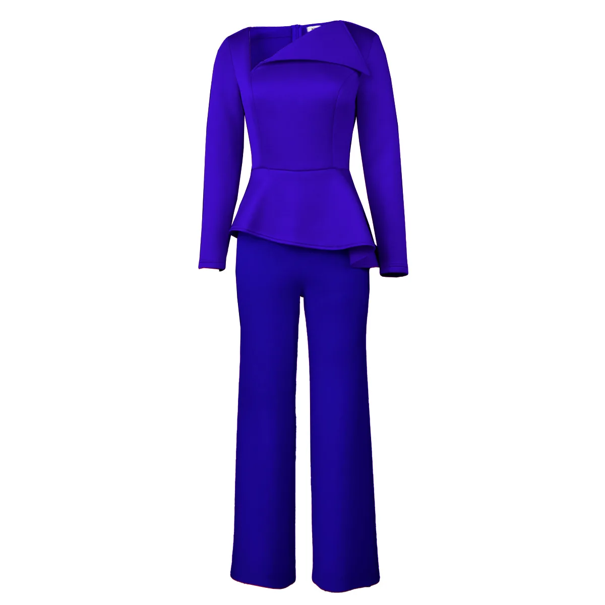 Plus Size Women Elegant Jumpsuit Formal Patchwork One Piece Outfit Lady Winter Designer Pants 2022 Fall Female Fashion Jumpsuit