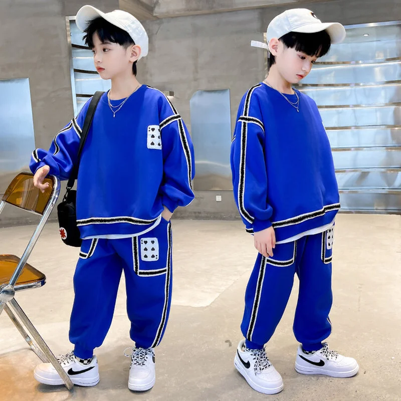 

New Fashion Kids Boys Clothing Set Spring Autumn Boys Sports Suit 2Pcs Children Clothes Student Hip Hop Streetwear 5 10 12 14Yrs