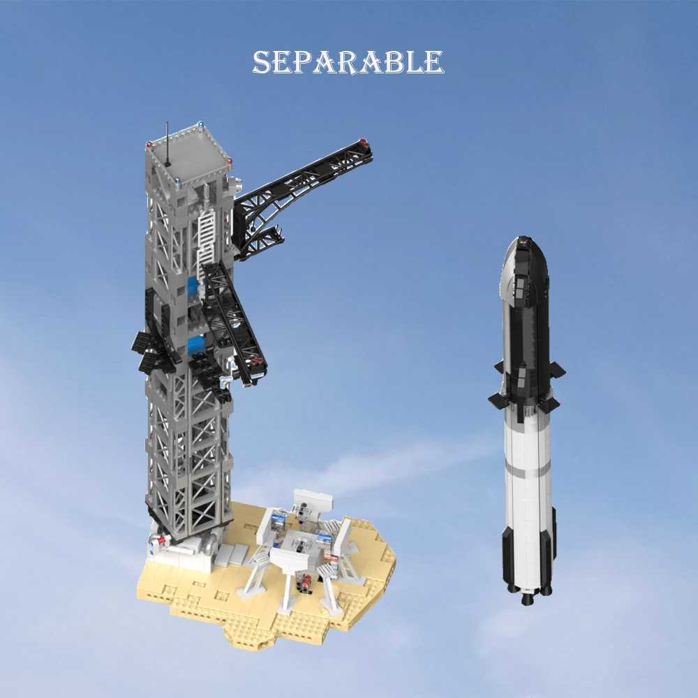 2024 Space X Musk's Starship Ракета City Космическая станция Челнок Запуск Модель