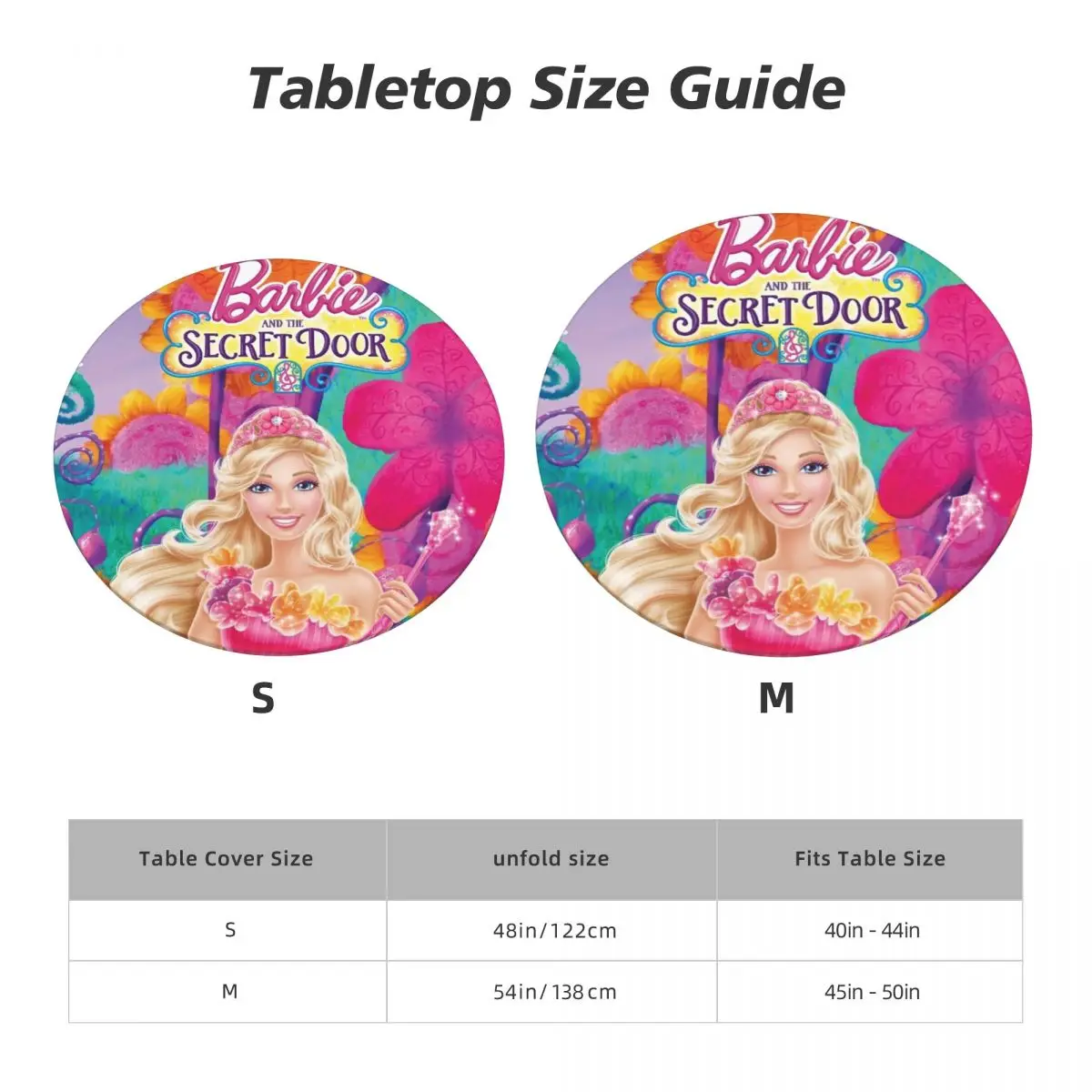 Очаровательная школьная скатерть Disney для Барби круглая эластичная