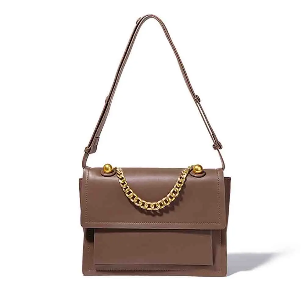 

Motingsome Retro Messenger Bags for Women Top Quality Genuine Leather Ladies Luxury Chains Shoulder Handbag Sac A Main 2023 New