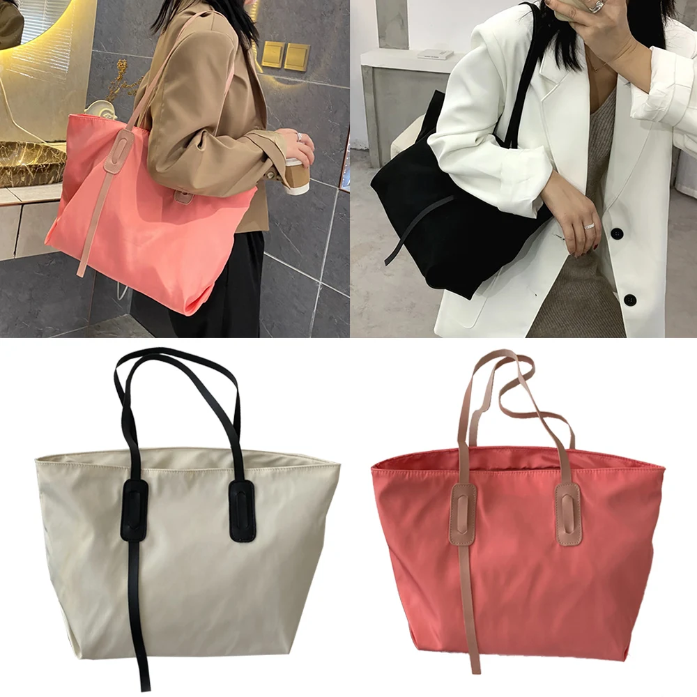 

Oxford Shoulder Bag Large Capacity Top-Handle Bag Zipper Travel Handbag Tote Bag Women Bag Solid Color Fashion Messenger Bag