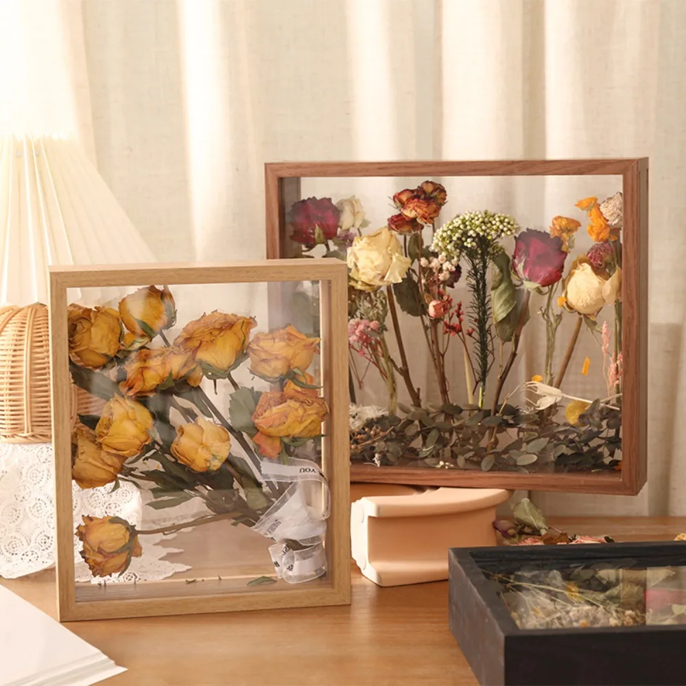 

Home Storage Flower Flower Specimen Wall Display Frame Frame Decor Frame Bouquet Transparent Display Dry Mount Wood Box Flower