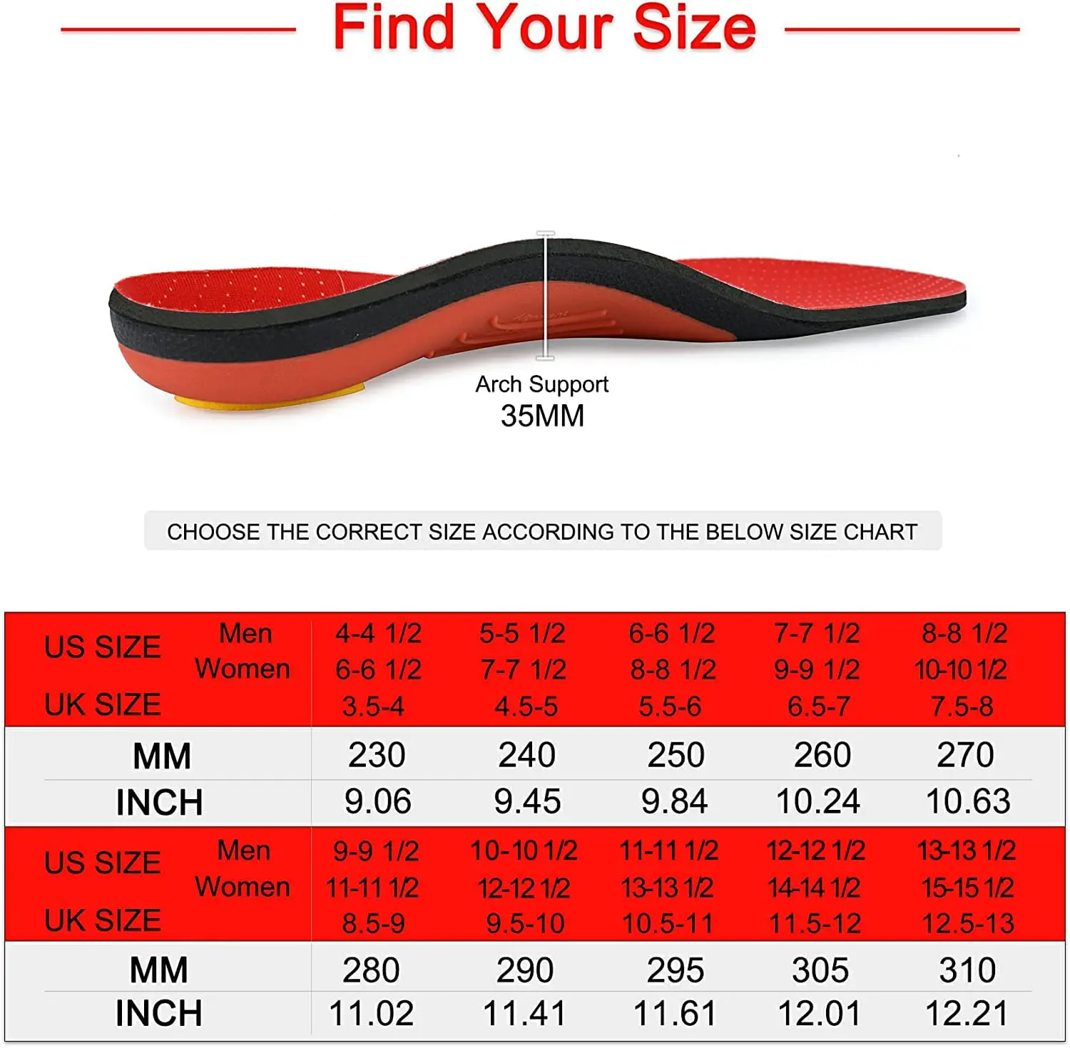 Flat Feet Arch Support Men Orthopedic Insoles Plantar Fasciitis Pain Relief ,Women Heel Orthotics Insoles Sneakers Shoe Inserts